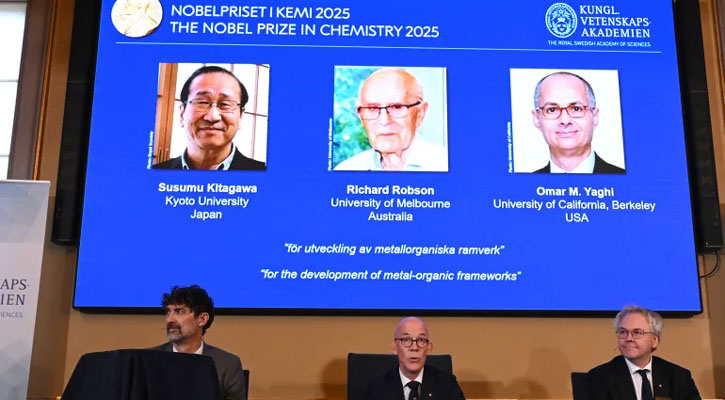 Three scientists win 2025 Chemistry Nobel for MOF breakthroughs