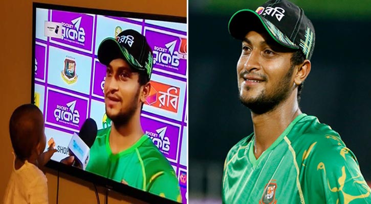 ম্যাচ সেরা বাবাকে অব্রির আদর