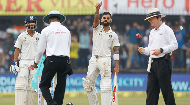 কোহলির অপরাজিত সেঞ্চুরিতে ভারতের দিন