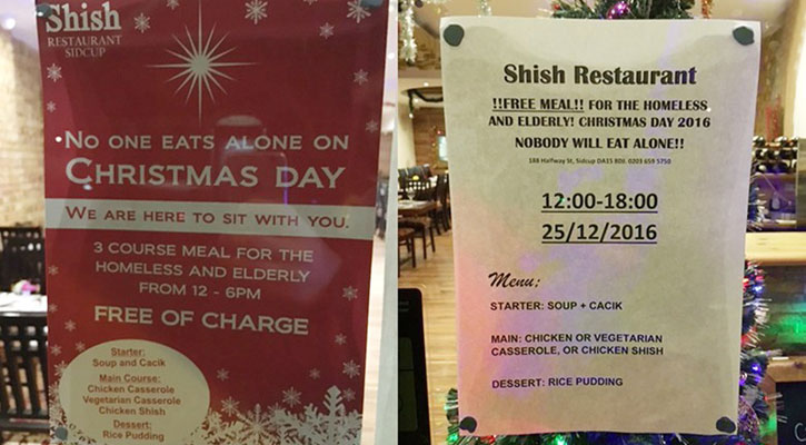 ক্রিসমাসে ফ্রি খাওয়াবেন লন্ডনের মুসলিম রেস্তোরাঁ মালিক