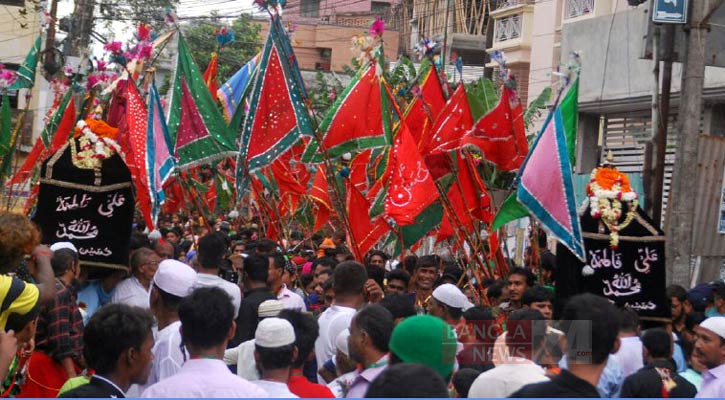 কড়া নিরাপত্তায় রাজধানীতে তাজিয়া মিছিল