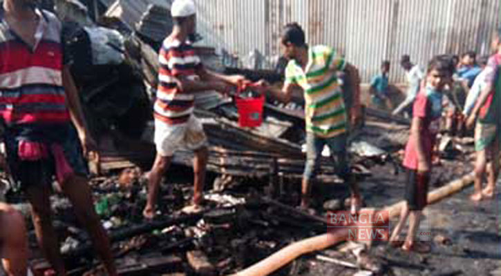 ইটনায় আগুনে পুড়লো ৯ দোকান-বসতবাড়ি