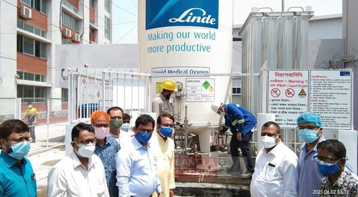 চাঁপাইনবাবগঞ্জ সদর হাসপাতালে অক্সিজেন সিস্টেম চালু