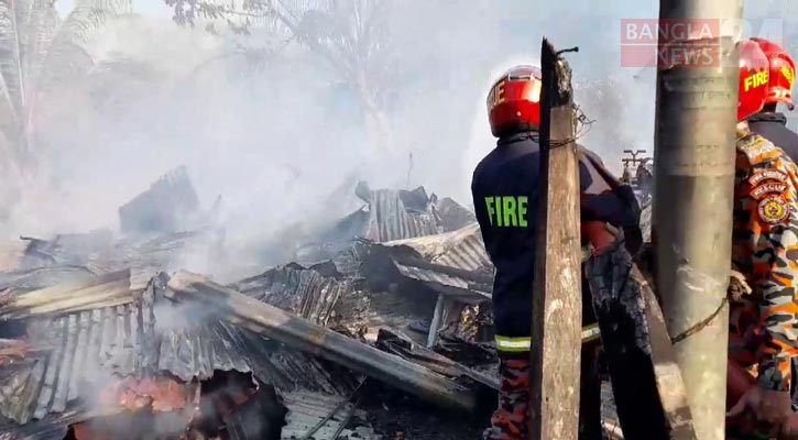 কোটালীপাড়ায় আগুনে পুড়লো আ.লীগ অফিসসহ ২০ দোকান-ঘর