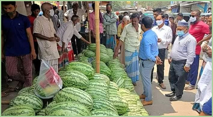 কেজিতে তরমুজ বিক্রি করায় ৪ ব‍্যবসায়ীকে জরিমানা