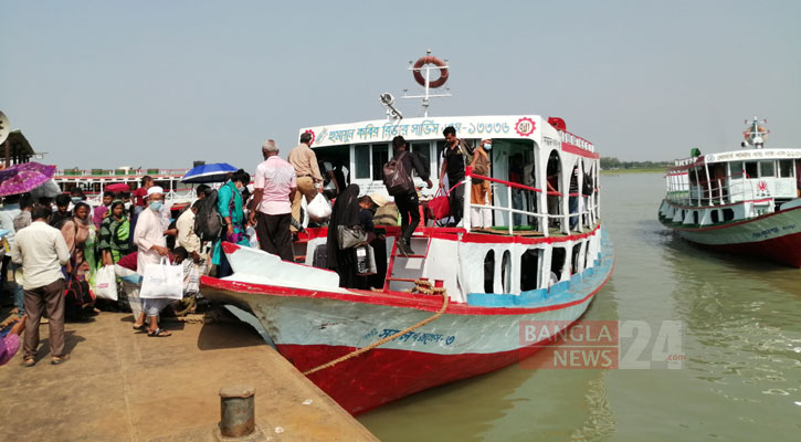 বাংলাবাজার-শিমুলিয়া নৌরুটে দুই ঘন্টা পর নৌযান চলাচল শুরু