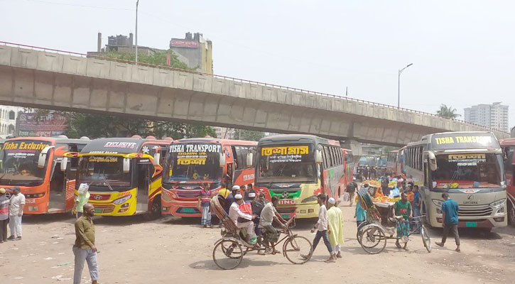 সায়েদাবাদে যাত্রীর চাপ কম, স্বস্তিতে বাড়ি যাচ্ছেন মানুষ