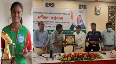 পুনরায় জমি পেলেন নারী ফুটবলার আঁখি