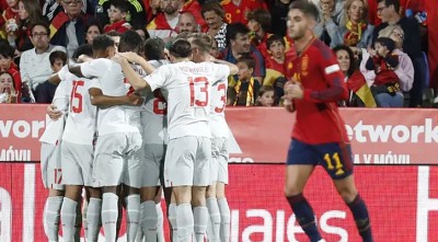 স্পেনের জয়রথ থামালো সুইজারল্যান্ড, পর্তুগালের বড় জয়