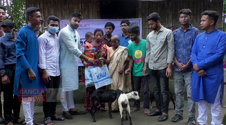 নৌডুবি, বাবা হারানো দুই পরিবারকে পূজার উপহার শুভসংঘের