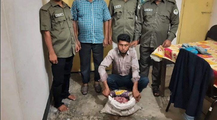 মনপুরায় ১০ কেজি হরিণের মাংসসহ শিকারি আটক