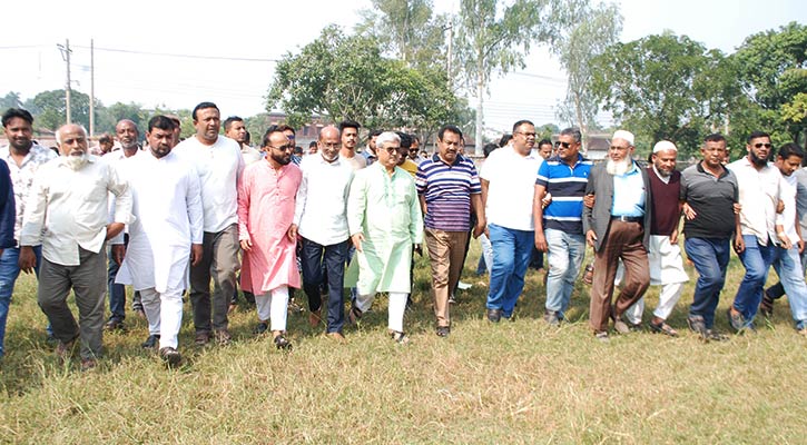 গণসমাবেশস্থল পরিদর্শন করলেন রাজশাহী বিএনপির নেতারা