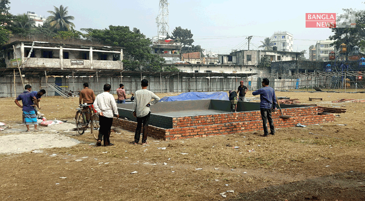 শেখ রাসেল মিনি স্টেডিয়ামে মাসব্যাপী বাণিজ্যমেলার প্রস্তুতি