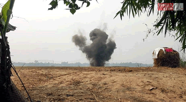 আখাউড়ায় উদ্ধার হওয়া মর্টার শেল বিস্ফোরণ