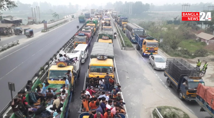 ঢাকা-টাঙ্গাইল বঙ্গবন্ধু সেতু মহাসড়কে যানবাহনের চাপ অনেক বেড়েছে