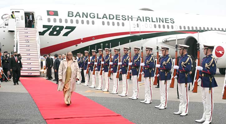 জাপানে শেখ হাসিনাকে উষ্ণ অভ্যর্থনা, লাল গালিচা সংবর্ধনা