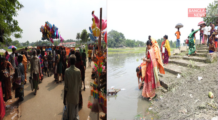 শালিখায় গঙ্গা স্নান উৎসবে পূন্যার্থীর ঢল