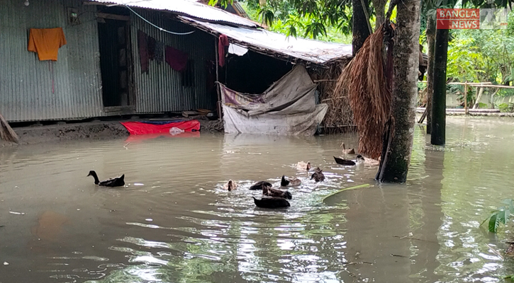 জোয়ারে ভাসছে ভোলার উপকূল, দুর্ভোগে হাজারো মানুষ