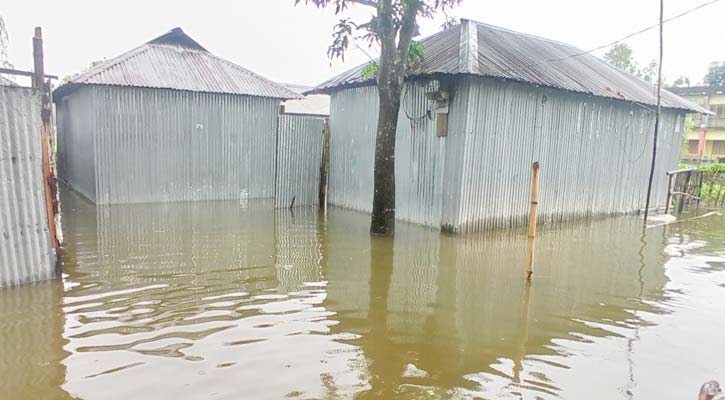 ডালিয়া পয়েন্টে পানি কমলেও বামতীরে বন্যা