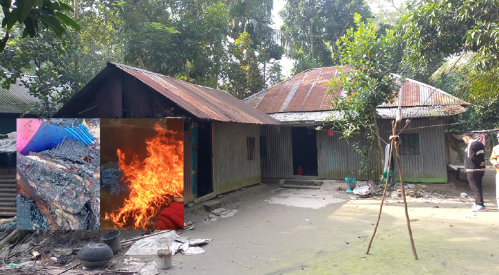 ‘রহস্যজনক’ আগুনে ঘরছাড়া পরিবার, আতঙ্কে গ্রামবাসী