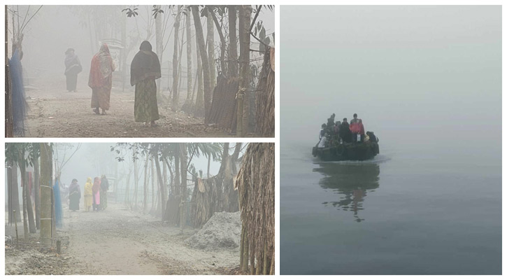 কুয়াশার চাদরে মোড়ানো খুলনা 