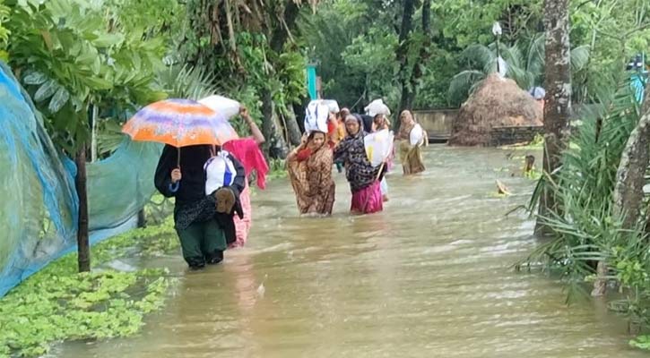 টানা বৃষ্টিতে নোয়াখালীতে আবারও বন্যা পরিস্থিতির অবনতি