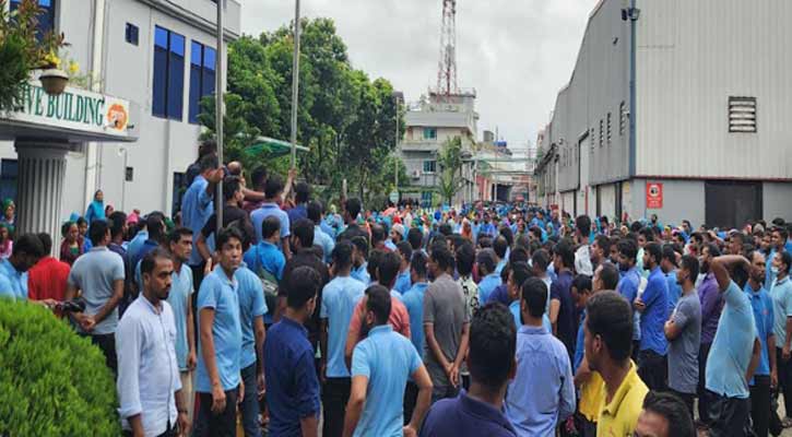 নাটোরে শ্রমিকদের আন্দোলনে প্রাণের কারখানা ৫ দিন বন্ধ ঘোষণা