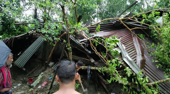 ঘূর্ণিঝড় ‘দানা’র প্রভাবে পটুয়াখালীতে বিধ্বস্ত ১২ ঘর