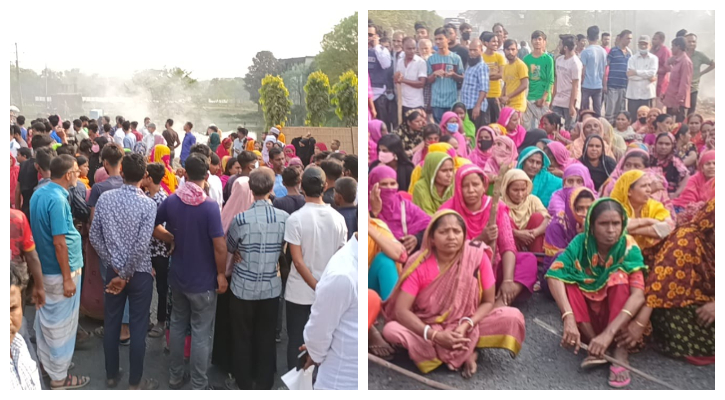 গাজীপুরে ২ ঘণ্টা পর সড়কের অবরোধ তুলে নিলেন শ্রমিকরা