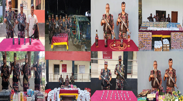 সীমান্তে ২ কোটি টাকা মূল্যের ভারতীয় পণ্য ও মাদক জব্দ