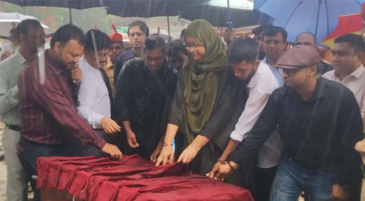 মেহেরপুরে জুলাই শহীদ স্মৃতিস্তম্ভ নির্মাণ কাজের উদ্বোধন