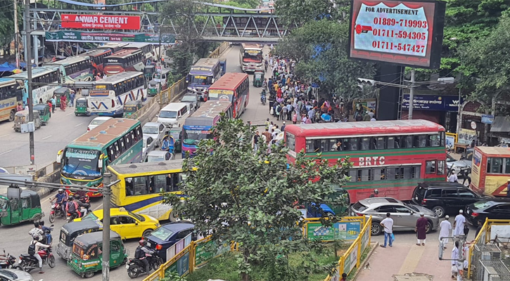 রাজধানীর বিভিন্ন স্থানে তীব্র যানজট, ভোগান্তি