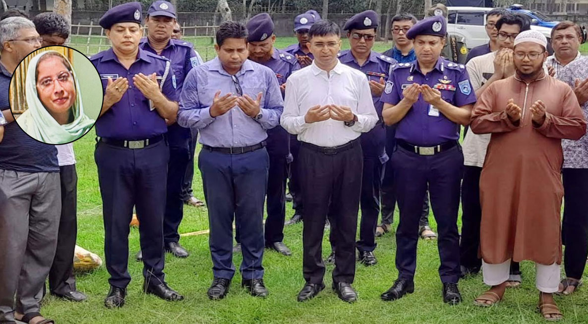 মাহরীন চৌধুরীর সমাধিতে নীলফামারীর ডিসি-এসপির শ্রদ্ধা