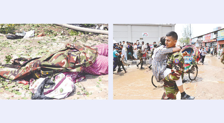 উদ্ধারকাজে সেনাবাহিনীর মানবিকতা