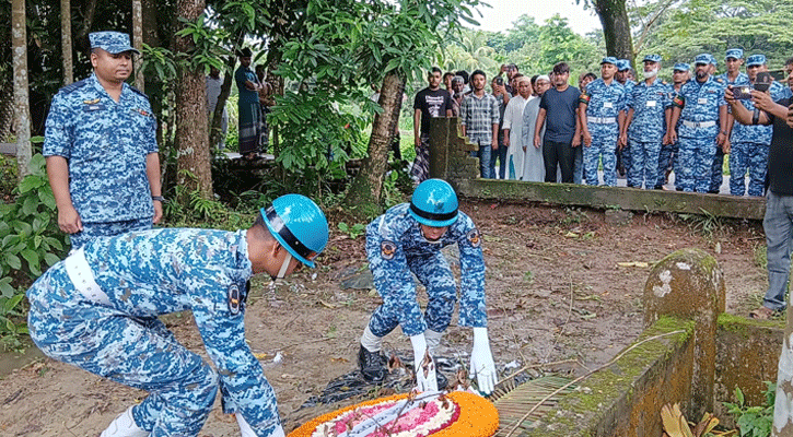 নিহত স্কুলছাত্র সায়ানের কবরে বিমান বাহিনীর শ্রদ্ধা