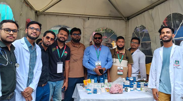 ছাত্রদলের সমাবেশ ঘিরে অস্থায়ী মেডিক্যাল ক্যাম্প