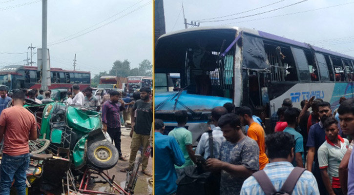 শাজাহানপুরে বাসচাপায় অটোরিকশার ৭ যাত্রী আহত