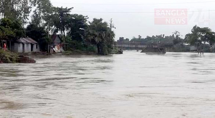 কুড়িগ্রামে বাড়ছে নদ-নদীর পানি, চোখ রাঙাচ্ছে বন্যা