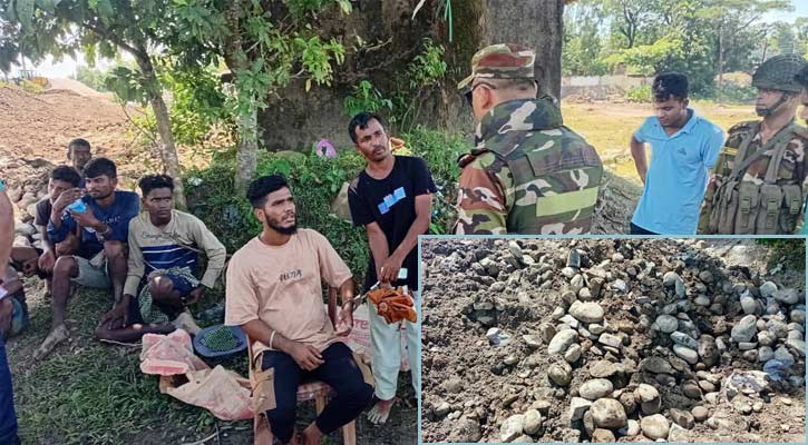 সিলেটে আরও ১১ হাজার ঘনফুট সাদাপাথর উদ্ধার, আটক ২ 