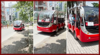 বসুন্ধরায় রিকশার পরিবর্তে শাটল, ৫০ টাকার ভাড়া মাত্র ১০ টাকা