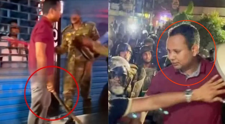 লাল টি-শার্ট পরা ব্যক্তি কনস্টেবল মিজান, দাবি গণঅধিকার পরিষদের