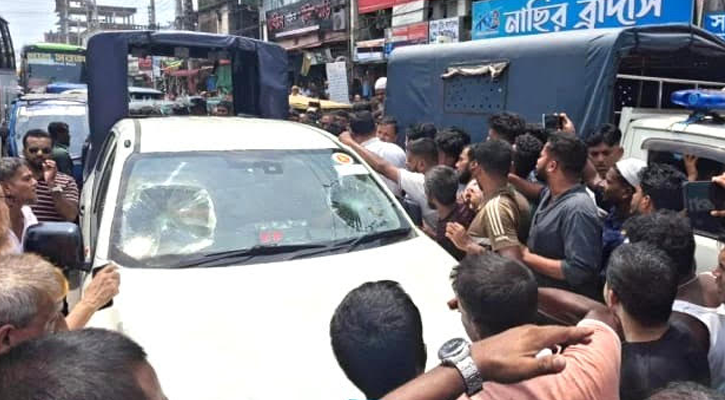 নোয়াখালীতে ভ্রাম্যমাণ আদালত চলাকালে নির্বাহী ম্যাজিস্ট্রেটের গাড়ি ভাঙচুর