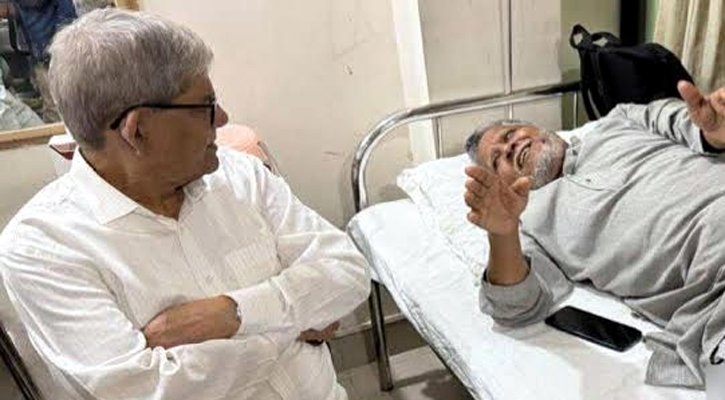 সন্ত্রাসী হামলায় আহত জাগপা সভাপতিকে দেখতে গেলেন মির্জা ফখরুল