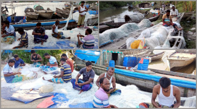 মাছ ধরায় ২২ দিনের নিষেধাজ্ঞায় সংসার নিয়ে দুশ্চিন্তায় জেলেরা