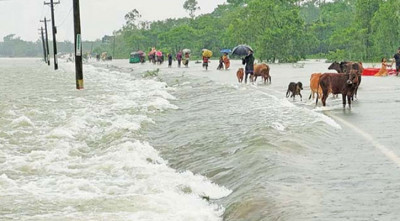 উত্তরের চার জেলায় সোমবারের মধ্যে বন্যা হতে পারে