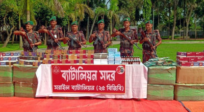 সীমান্তে ক্যান্সারের ওষুধসহ সাড়ে ৬ কোটি টাকার পণ্য জব্দ