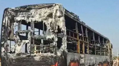 রাজস্থানে চলন্ত বাসে আগুন, নিহত ২০